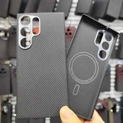 MagSafe Case for Samsung Galaxy S26 Ultra Carbon Fiber Case Protective Cover Aramid Galaxy S23 S24 S25 Ultra Fiber Cover Phone
