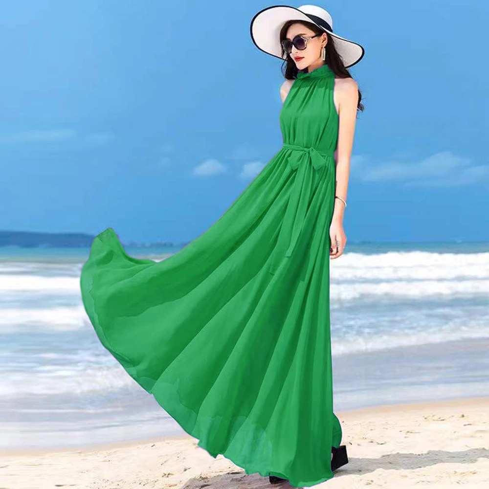 Women Bandage Long Dress 11 Colors Multiway Wrap Convertible Boho Maxi Club Skirts Party Femme Soft Chiffon Party Dress