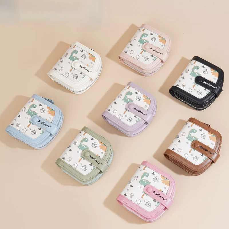 New Cute Dinosaur Print Women's ShortinsWomen's Wallet High-Grade Large-Capacity Wallet Walletwallet