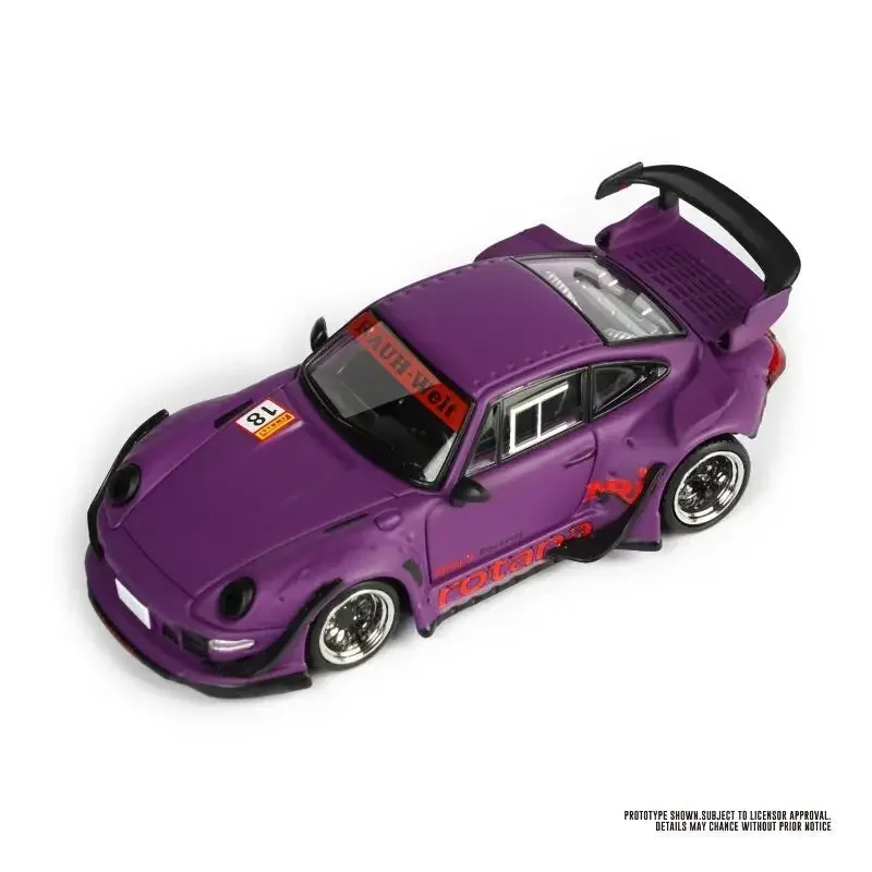 Modèle en Stock 1:64 RWB 993 ROTANA violet moulé sous pression modèle de voiture jouets de Collection