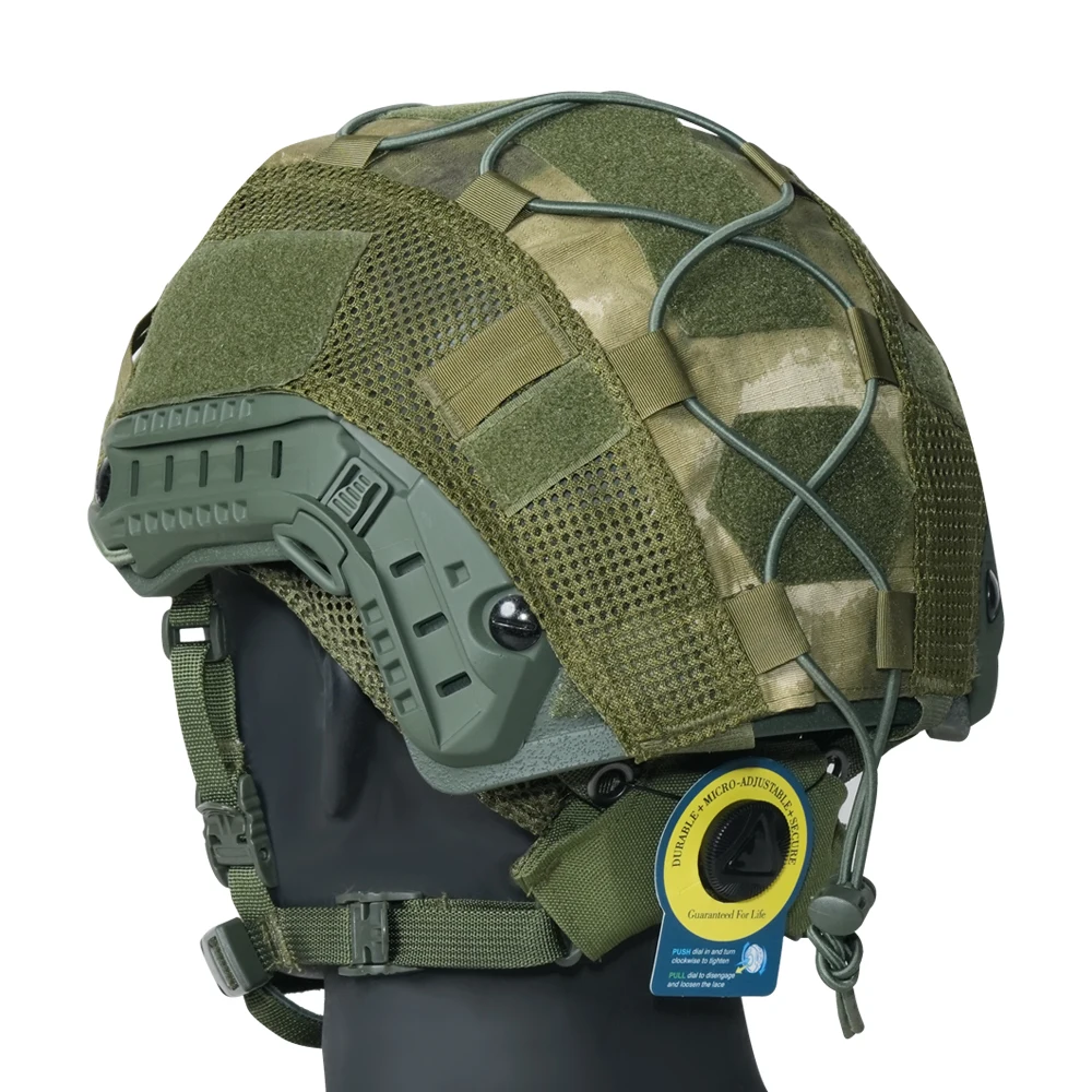 BOOIU タクティカルヘルメットカバー エアガン ハイカットヘルメットカバー ハンティング CS 迷彩 弾性コード付き MH PJ BJOPS-Core 高速ヘルメット用
