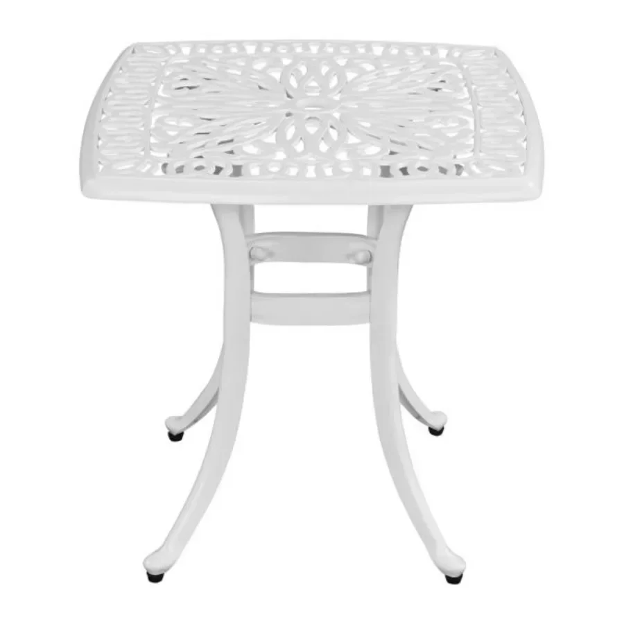 

Outdoorr Cast Aluminum Square Table End Table Side Table for Paio Backyard Pool Cast Aluminum Cocktail Table Outdoor Bar Table