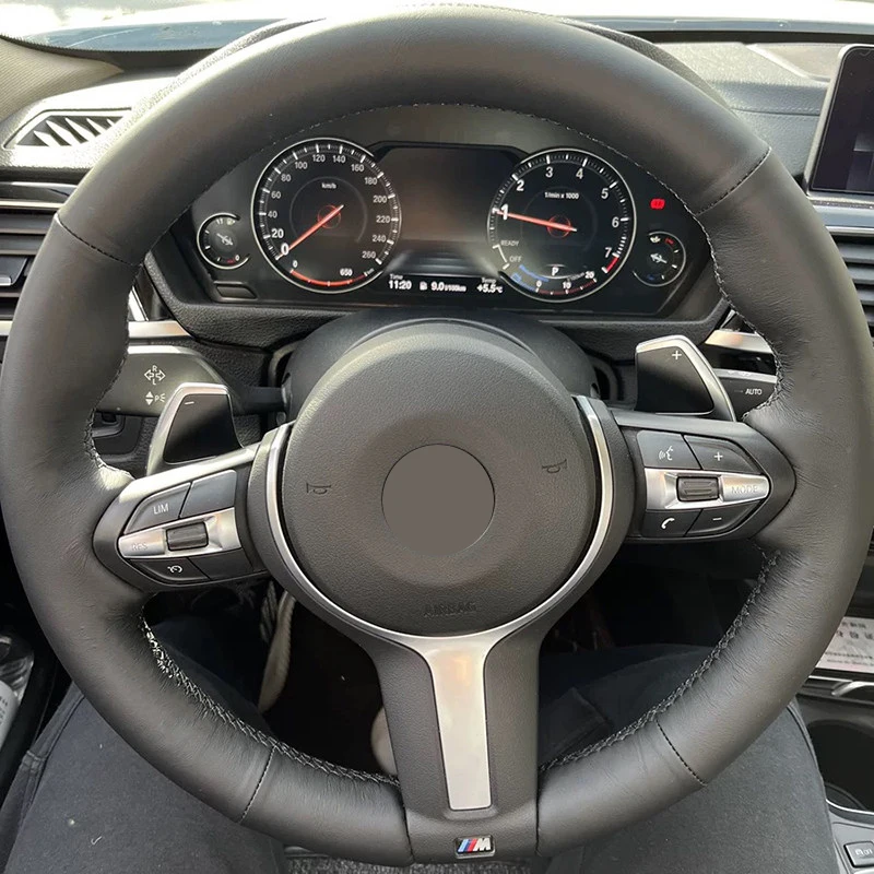 

Кожаный чехол на руль для BMW M3 M4 M Sport F30 F31 F34 F10 F11 F07 X1 X2 X3 F25 F32 F33 F36 F48 F39, аксессуар для интерьера автомобиля