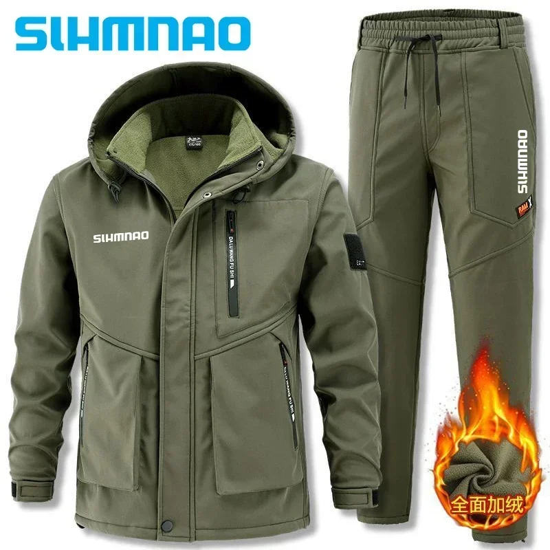 2025 Winter Fishing Suit Military Tactical Assault Jacket Hunting Men's Mountaineering Charge Coat Waterproof and Warm Pants