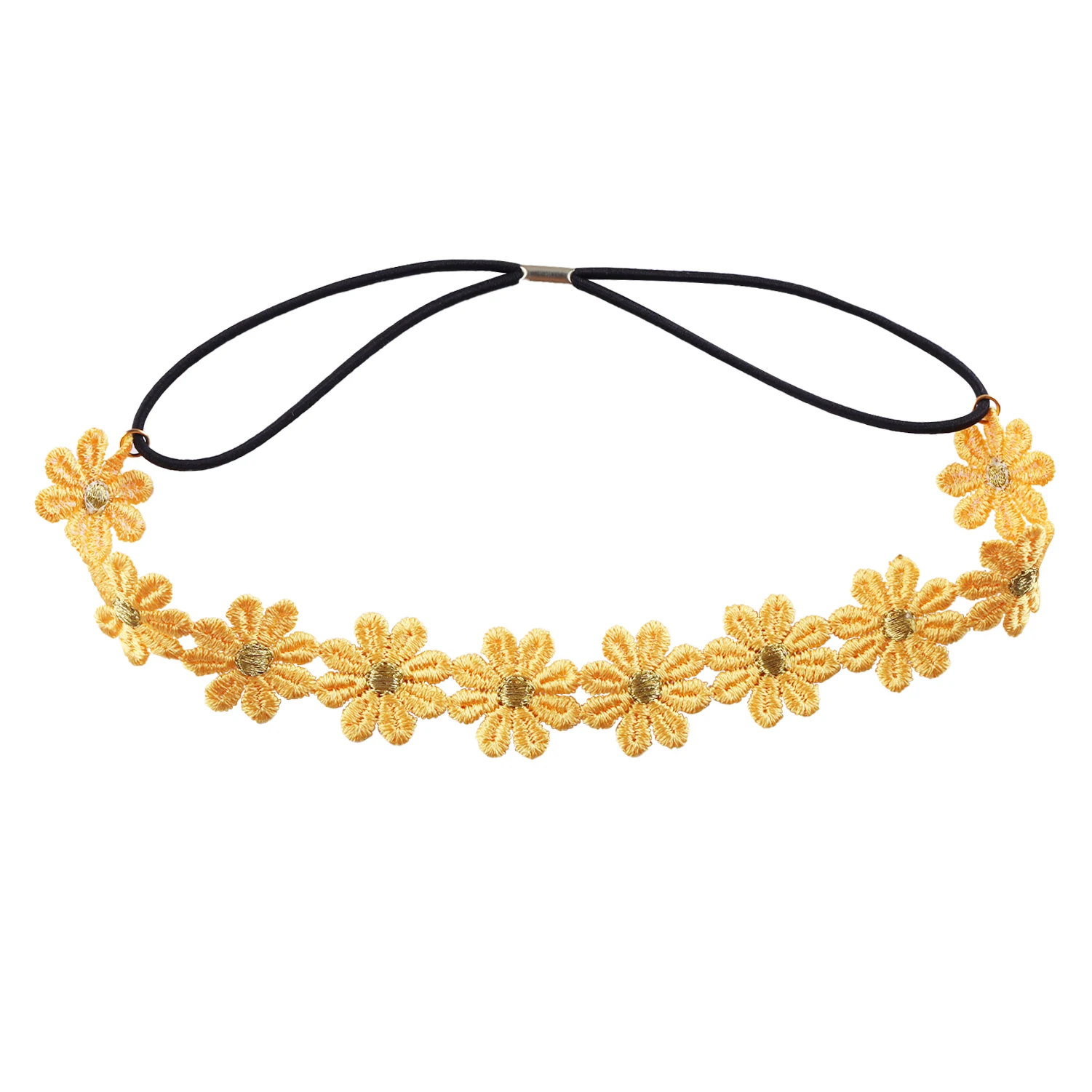 Gänseblümchen-Blumen-Stirnband, Sonnenblume, Hippies, Krone, Haarkranz, böhmischer Blumen-Kopfschmuck für Frühlingstourismus, Hochzeit, Festivals, Party – Detail 17