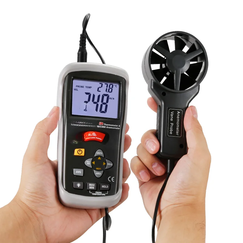 

Handheld anemometer digital display anemomete wind speed temperature, air volume tester DT-618