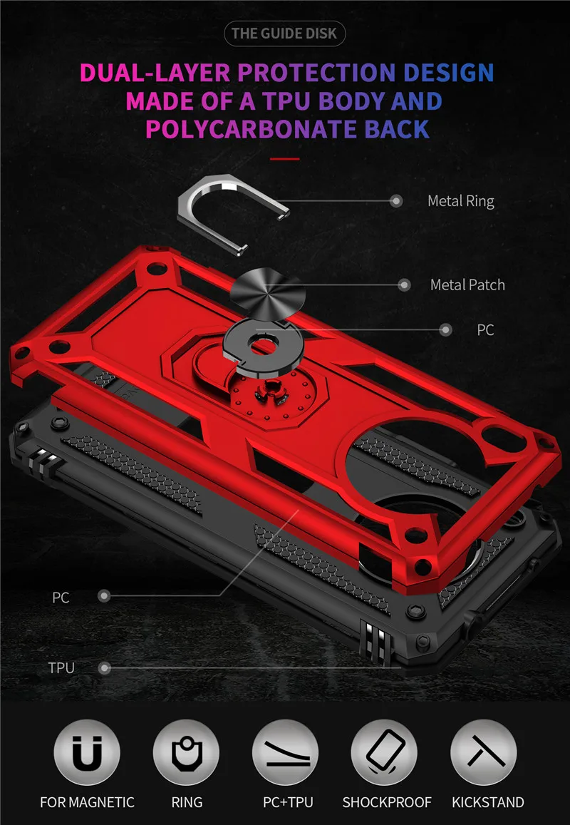 For Huawei Nova 8i Case Magnetic Metal Ring Stand Holder Phone Case For Huawei Nova 8i 8 i Nova8i Anti-knock Armor Back Cover