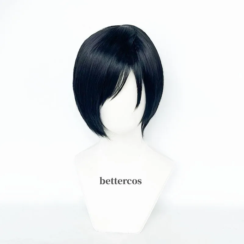 Anime Ada Wong Cosplay Wig Women 32cm Short Black Ada Wong Cosplay Wigs Heat Resistant Synthetic Wigs Halloween Party + Wig Cap