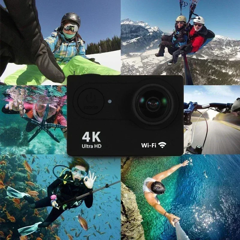 

Outdoor Mini Cam 4K Action Waterproof Helmet Video Recording Camera Sports Camera 1080P/30FPS WiFi 2.0" 170D Underwater Cameras