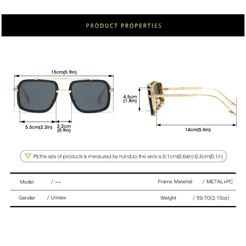 Retro Square Punk Myopia Sunglasses Men Women Designer Tinted Nearsighted Eyewear Outdoor Shade Sun Glasses Negative Strength