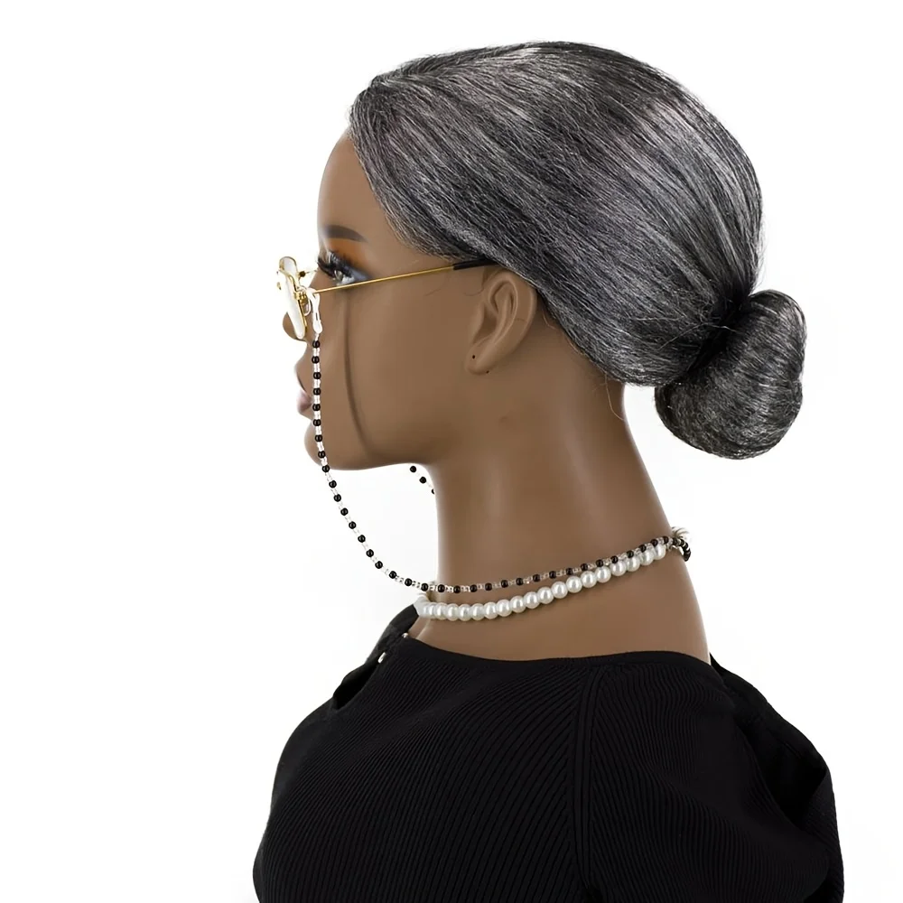 شعر مستعار كوس شعر مستعار رمادي الجدة شعر مستعار اصطناعي حفلة مهرجان الرسوم المتحركة