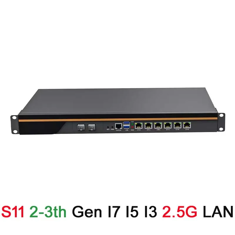 Partaker 1U Rackmount Firewall Router Intel i7 3520M i5 3320M 6 Gigabit LAN 2 10G SFP+ pfSense OPNsense VPN Security