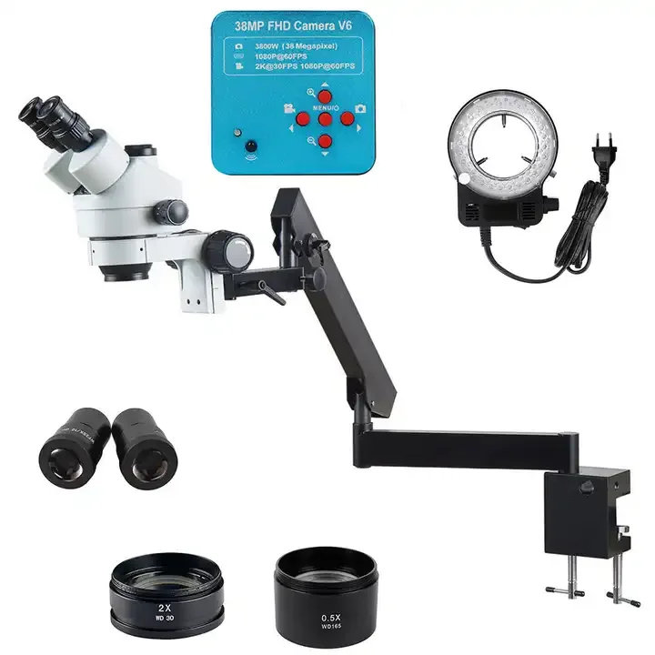 

3.5X-180X HD Confocal Continuous Zoom Stereo Microscope Camera Industrial Jewelry Identification Trinocular Microscope