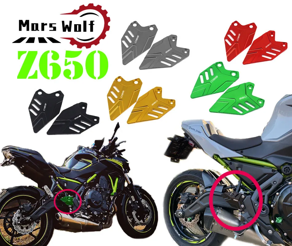 For KAWASAKI Z650 Z 650 ninja 2018 - 2020 Motorcycle FootPeg Footrest Rear Set Heel Plate Guard Protector Foot Pedal Accessories