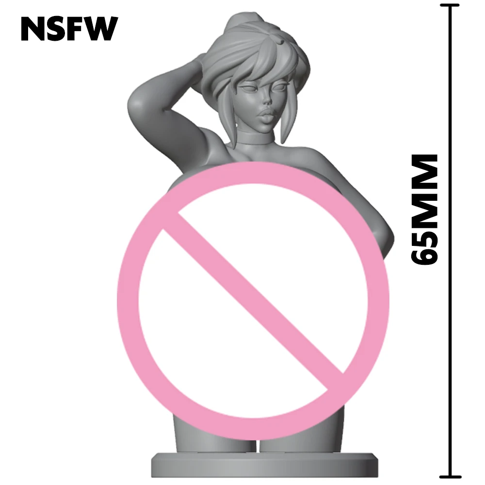 

65mm Belle Sexy Holli Bust Holder Grey Resin Figurine Toy Unpainted GK Doll Unassembled 3D Print Miniature Reduction Statue Toys