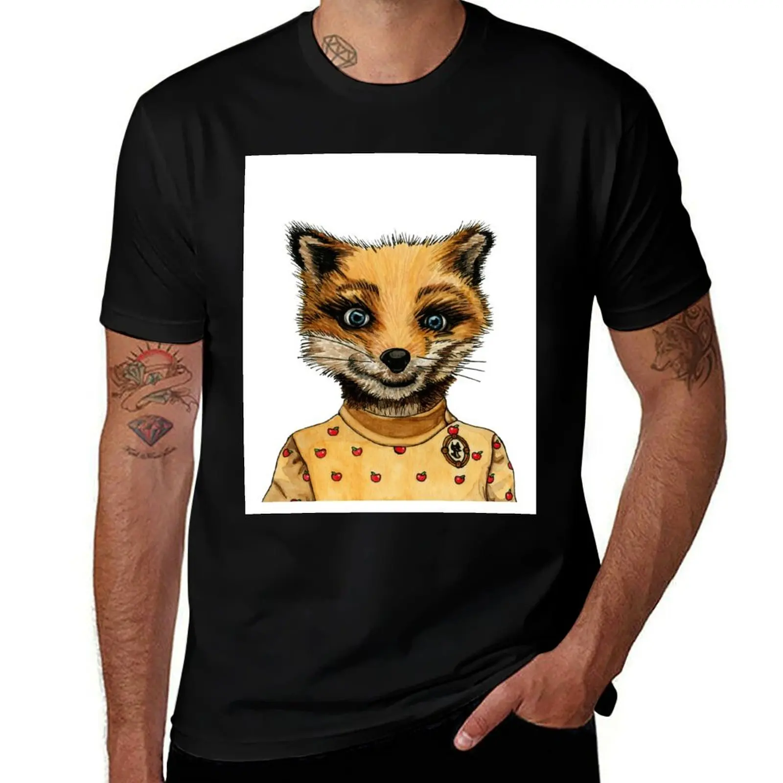 

Mrs. Fox T-Shirt man t shirt luxury men t shirt cotton 100% black cotton t-shirt plain for man package T-shirt