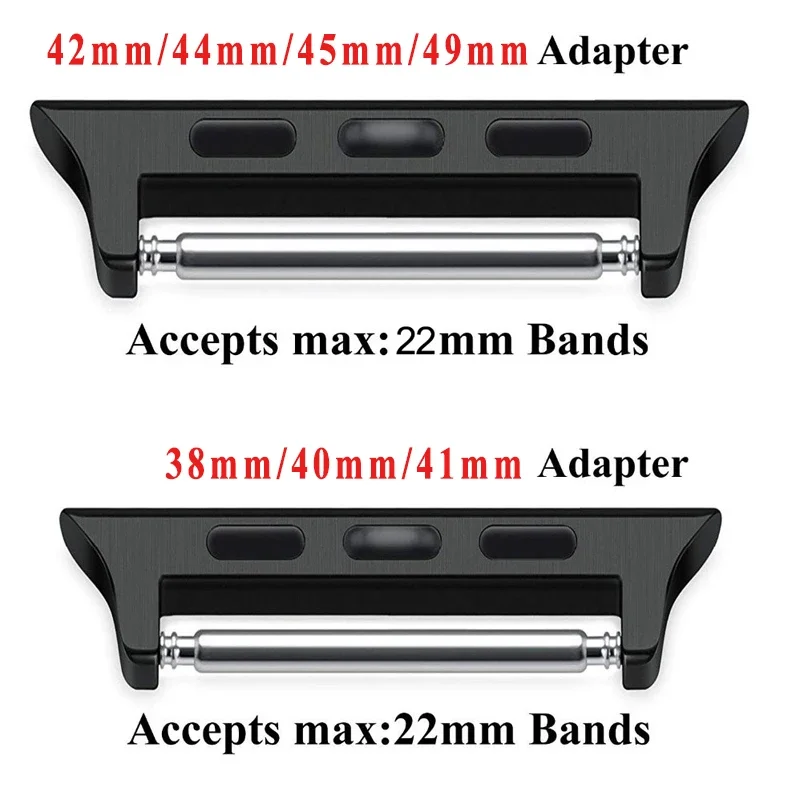 موصلات سوار من الفولاذ المقاوم للصدأ ، 22 ، 45 ، 41 ، 41 ، 44 ، 40 ، موصلات الفرقة ، iWatch 9 ، 8 ، 7 ، 6 ، SE ، 5 ، 4 ، 3 ، الترا 2 ، 49