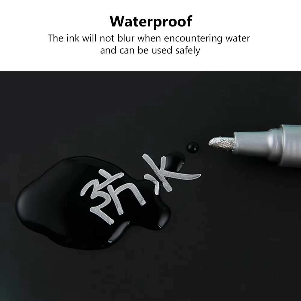GuangNa 6/12 Pcs Colorful Permanent Paint Marker Waterproof Color Markers Tire Tread Rubber Fabric Paint Metal Paint White Pens view 4