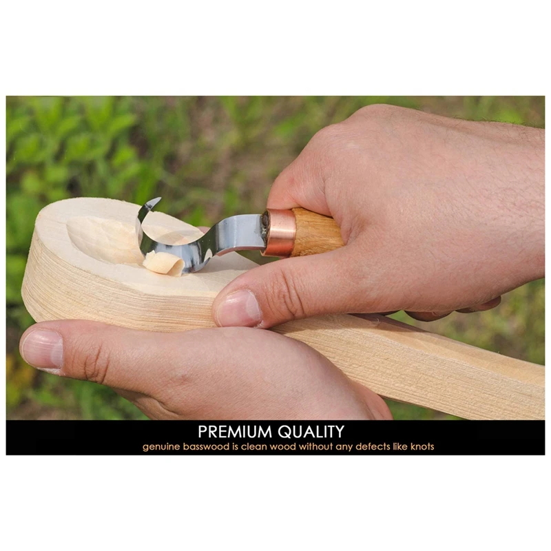 Em branco Inacabado De Madeira Artesanato Whittling Kit, Colher De Escultura Em Madeira para Iniciantes, Crianças Comprimento Total Aproximadamente 16.1cm, 2 Pacote