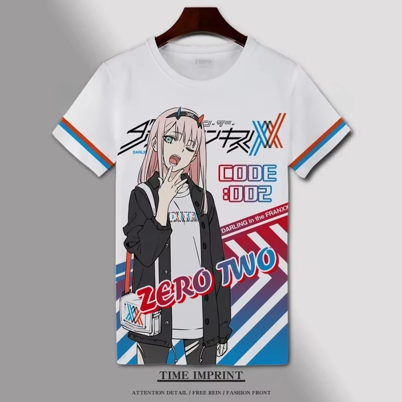 Camiseta 2026 con Estampado 3D de Estilo Urbano de Darling in The Franxx Zero Two para Hombre y Mujer, Diseño de Anime, Transpirable, de Secado Rápido, Informal