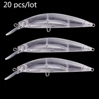 20 piezas sin pintar, cebo en blanco que se hunde, pececillo, Wobbler, Jerkbait, DIY, hecho a mano, señuelo de pesca Artificial, aparejos