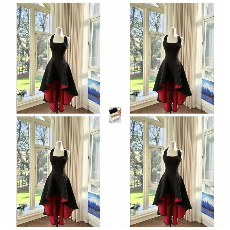France Elegant Black Patchwork Long Strap Dress Sleeveless Party Style Women Gentle Y2k Vintage Bodycon Spring Summer 2026 - view 6