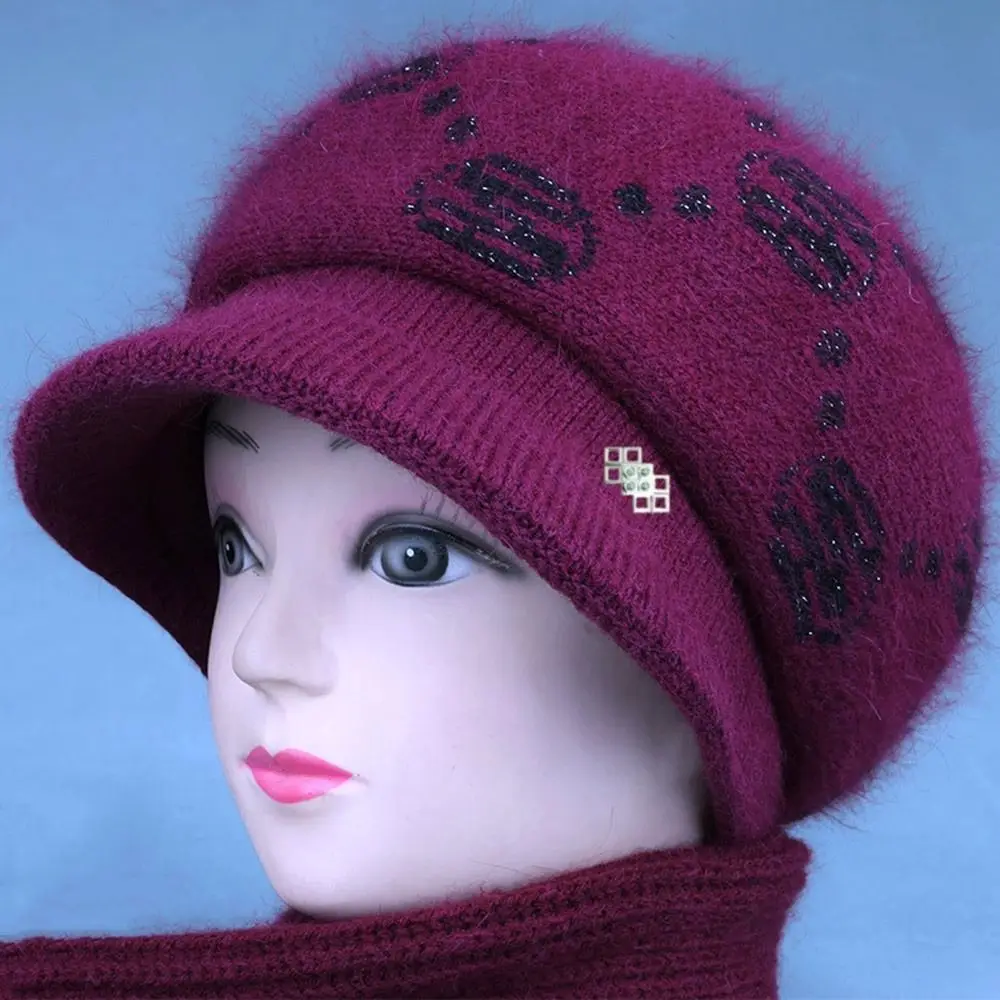 Fashion Windproof Knitted Woolen Hat Keep Warm Thicken Peaked Cap Winter Beanies Cap Woman