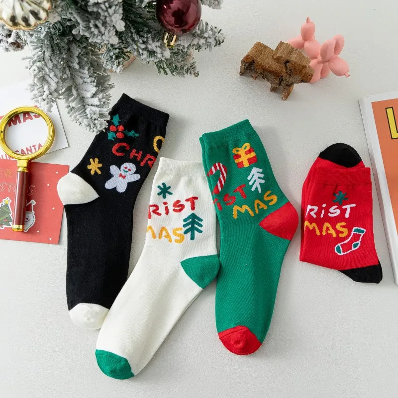 

Christmas Socks Woman Funny Santa Claus Christmas snowman Socks Kawaii Cartoon Animal Girl Cute Novel Christmas Gift Socks