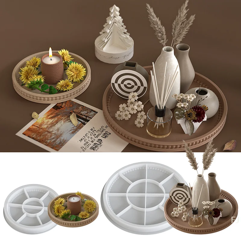 

[YU]Multipurpose Large Round Plate Shaped Silicone Tray Adds Warmth Portable For Home Gatherings And Coffee Shop Displays