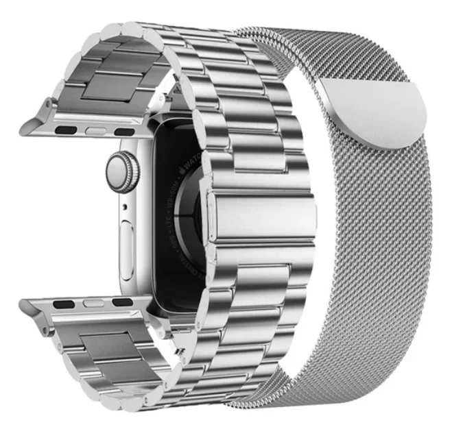 Pulseira de Aço Inoxidável para Apple Watch, Bracelete de Metal, Bracelete, Ultra 2, 49mm, 45mm, 41mm, 40mm, 44mm, iWatch Series 9, 8, 7, 6, 5, SE