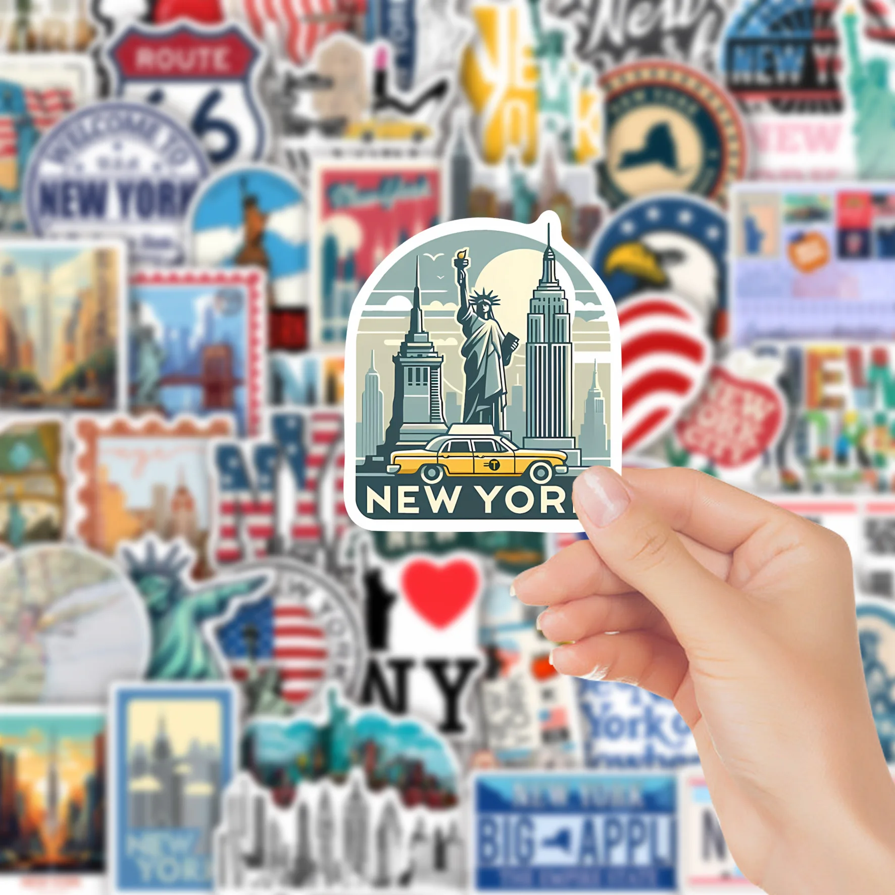 10/52PCS USA Retro Travel Graffiti Stickers Exquisite Fashion DIY Toys Secret for Bottle Scrapbook Travel Bag Aesthetic Decals