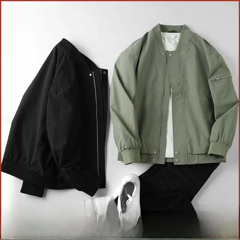 

High Quali Men's Faion Baseball Collar Pilot Jaet Outerwear Super Sli 3D Tailoring Stand Fit Long Sve Zipper ...