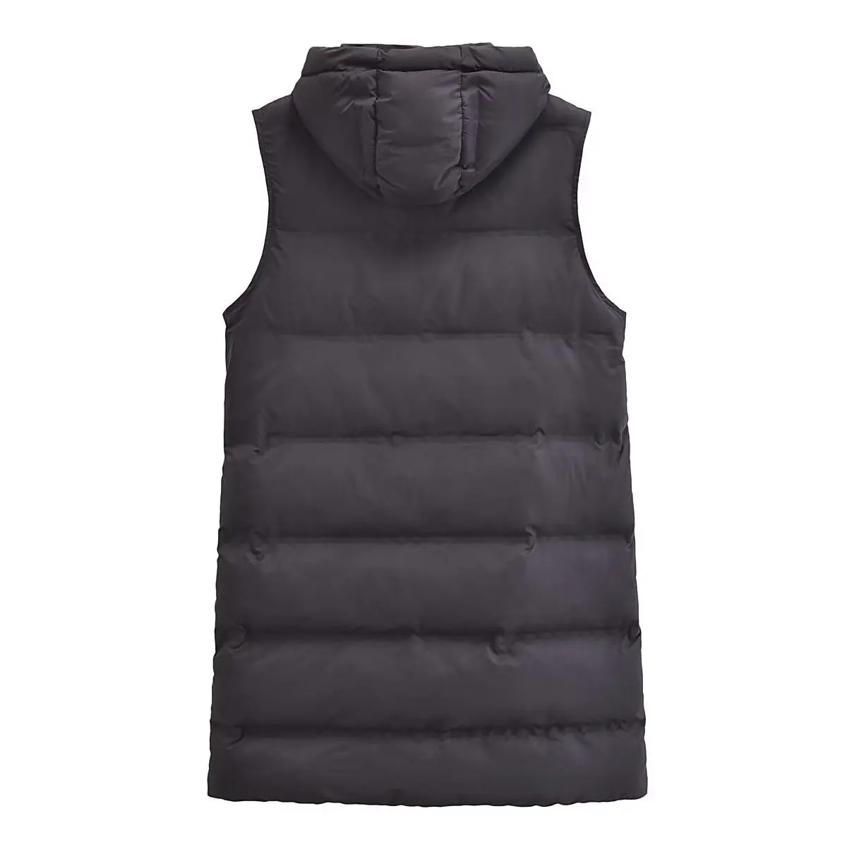 Autumn/Winter Hooded Mid length Puffer Vest Women\'s Waterproof Long Coat New Sleeveless Jacket Outerwear