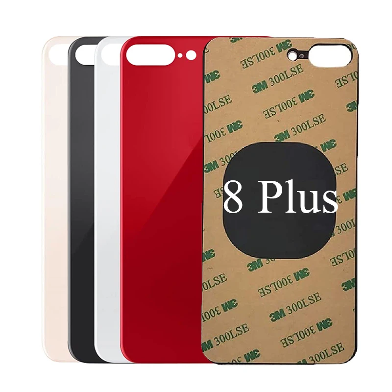 For iPhone 8 Plus Back Glass Panel Battery Cover Big Hole Rear Door Housing Case Replacement Parts With 3M Tape