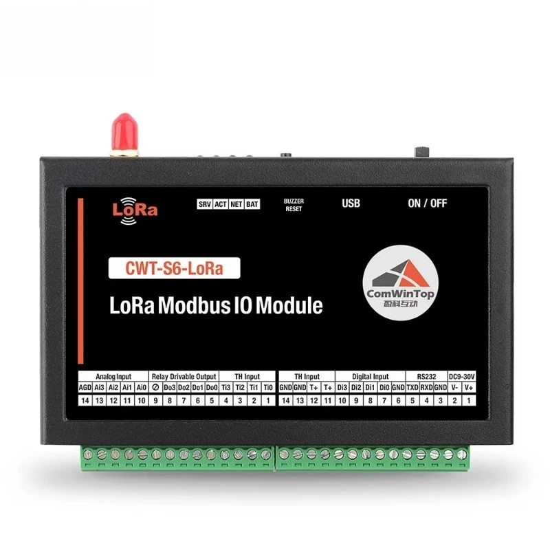 CWT-S6-LoRa 4Di+4Do+4Ai+4Ti Wireless 433M LoRa Modbus IO Module Modbus RTU