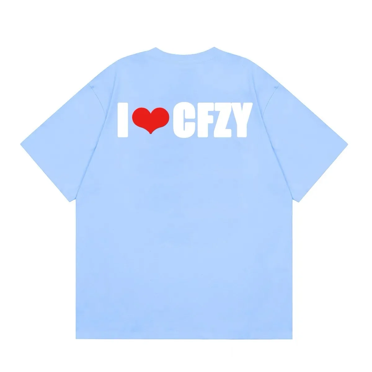 Desier CFZY Trendy Brand Heart Print Hip Hop Short Sleeve T-Shirt Unisex Summer Couple Loose Half Sleeve Top