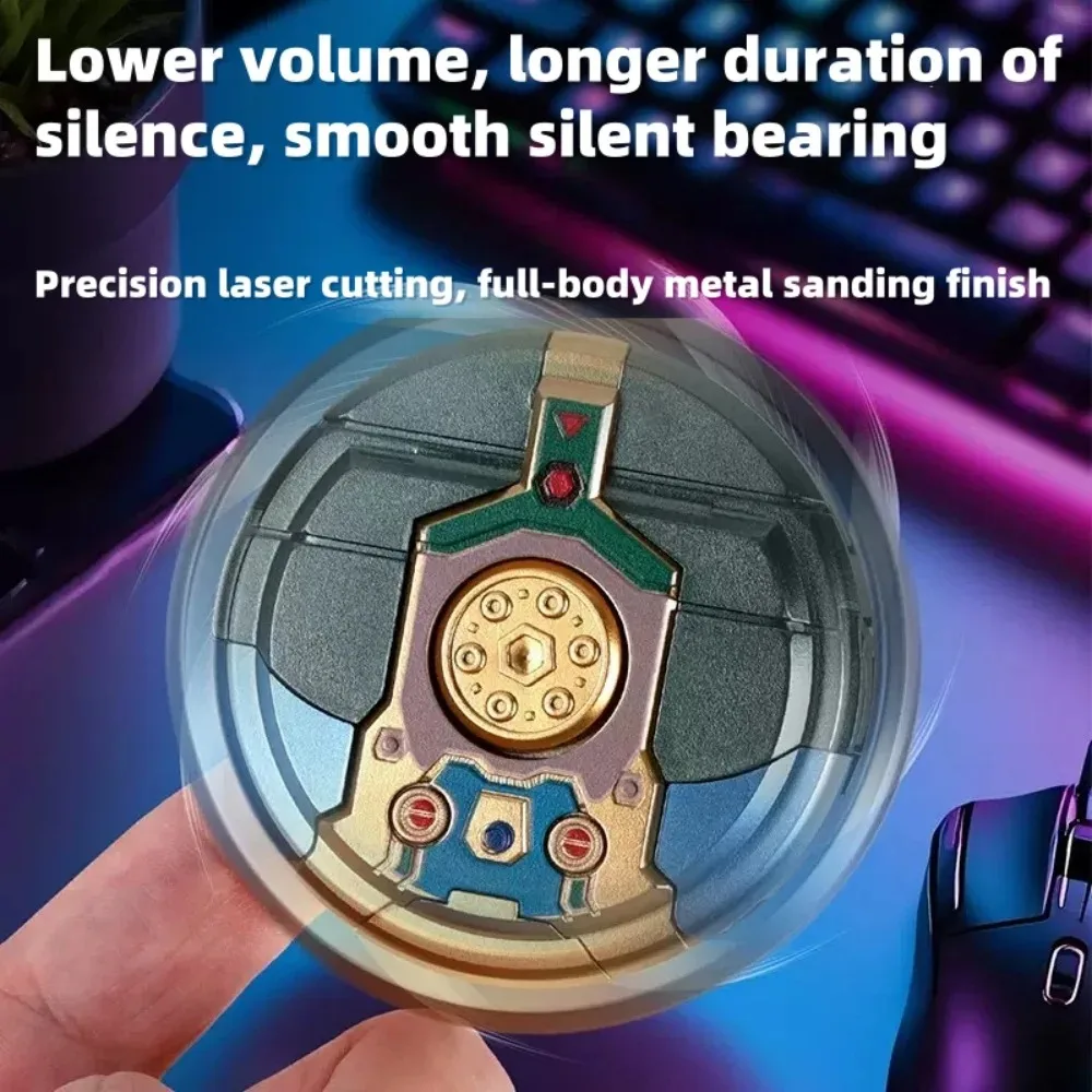 2 em 1 robô transformador fidget spinner, brinquedo de dedo de metal para alívio do estresse, modelo de figura de ação legal para meninos e crianças