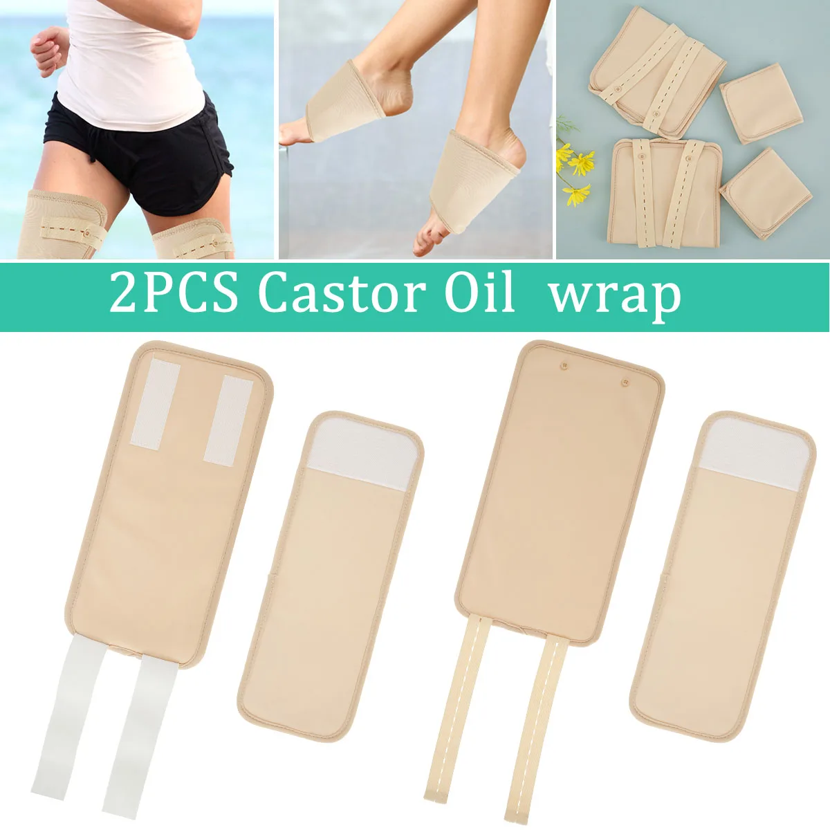 

4Pcs Ankle Oil Pack Set Washable Reusable Thigh Essential Oil Wrap Mess-Free Oil Pack Wrap with Adjustable Elastic Straps Soft