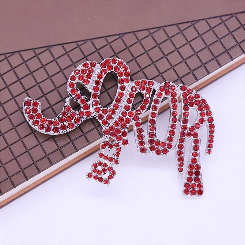 Large Size High Quality Red Sorority Rhinestone Elephant Soror 1913 Delta Pin Brooch Jewelry