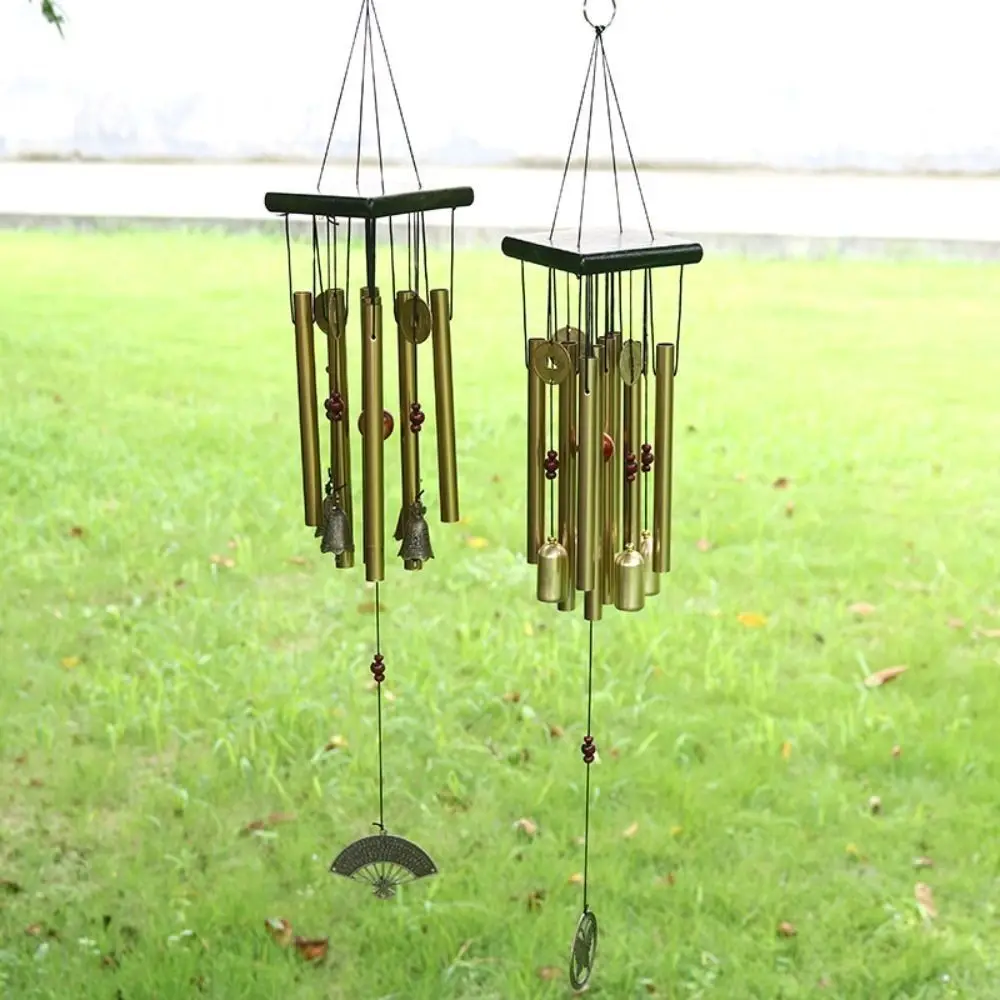 

Gift Aluminium Tube Wind Chimes Butterfly Pendant Copper Coin Hanging Ornament Retro Home Pendant Wind Chimes