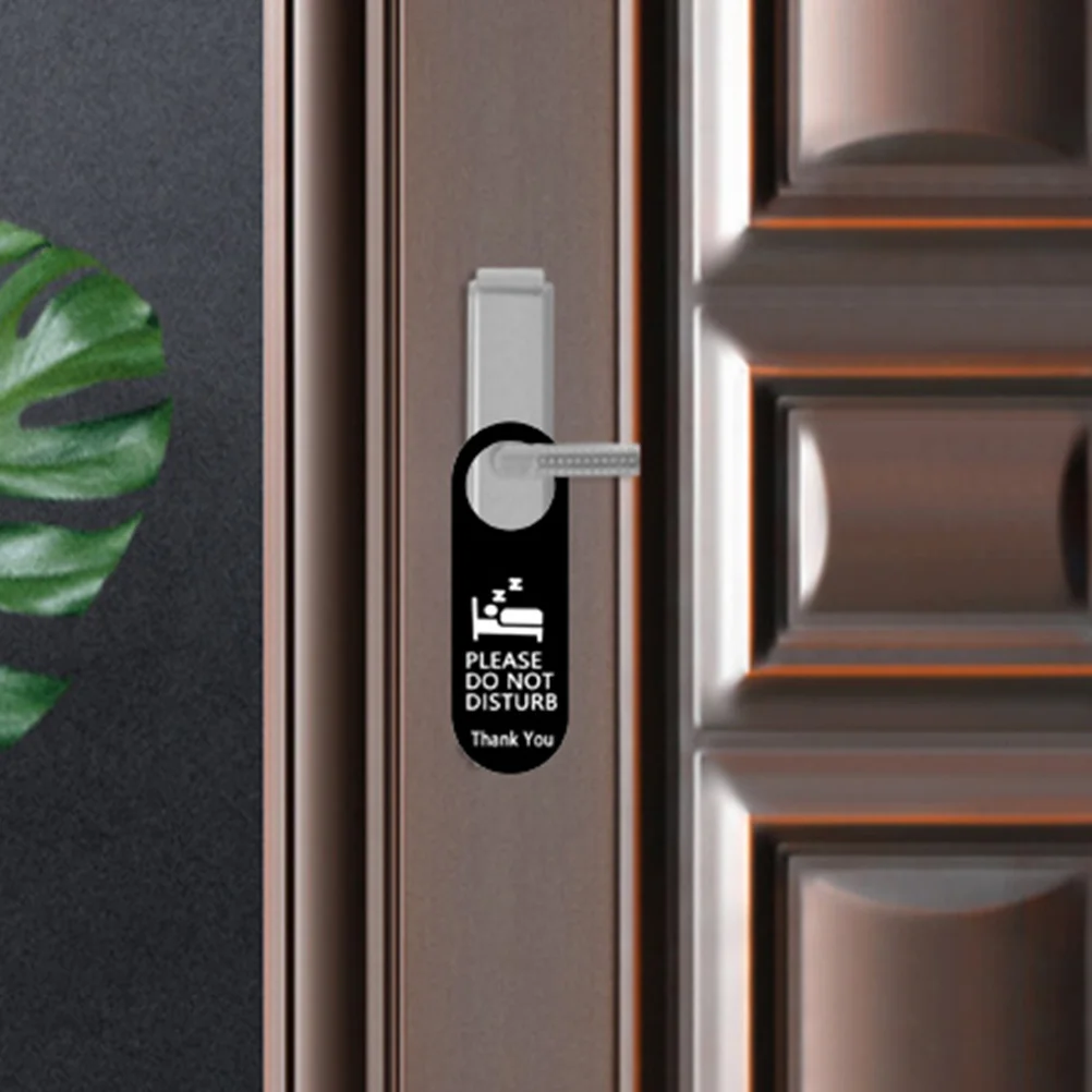 

2Pcs Acrylic Do Not Disturb Door Hanger Sign Black White Double Sided Privacy Door Sign for Hotel Office Home Please Do Not