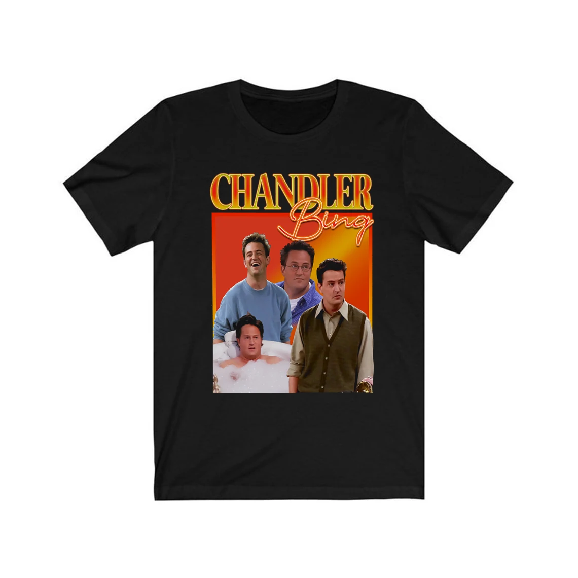 Friends Chandler Bing Funny Gift 90s T Shirt Men Women Friends Homage Retro T-Shirt Vintage Graphic Tee Summer Short Sleeve Tees