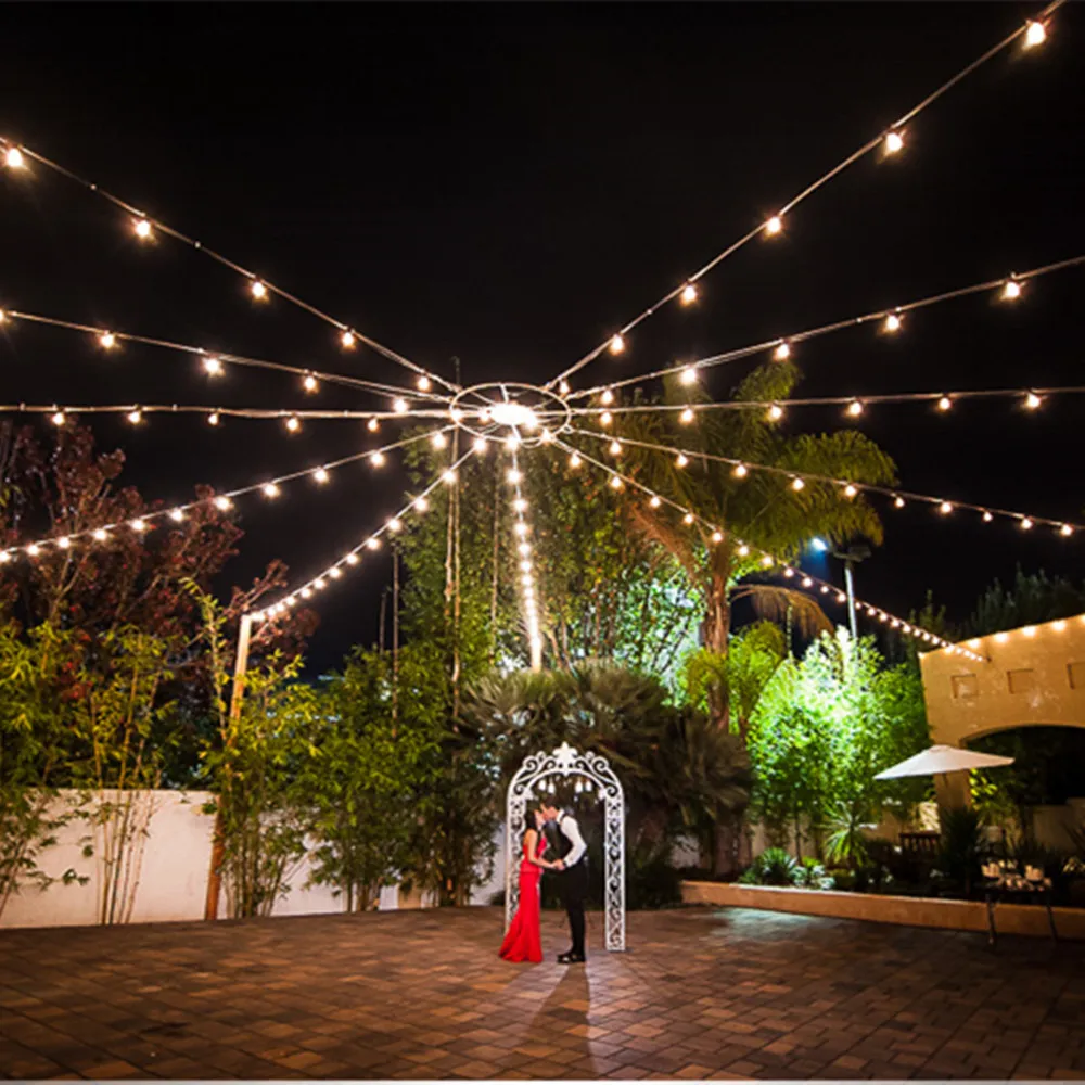 10 m langes LED-Kabel, wasserdicht, kommerzielle Qualität, mit E27-Fassungen für den Außenbereich, Feiertagsgirlande, Hochzeitsbeleuchtung, Gartendekoration – Detail 10