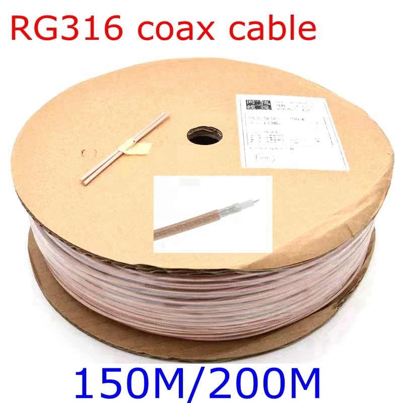 

White/Black/Brown RG-316 RG316 Coax Cable Wire White/Black/Brown 50Ohm Low Loss 30ft Crimp Connector Fast Shipping High Quality