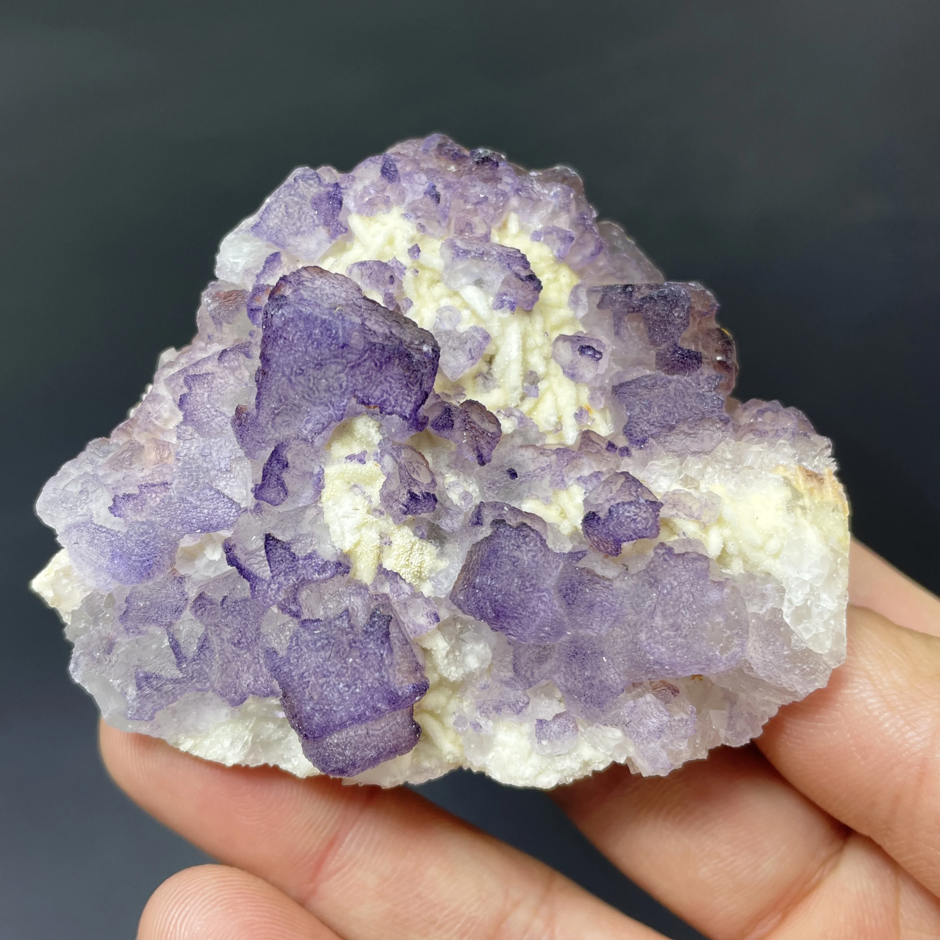 Natural China Purple Fluorite With Crystal Quartz Mineral Original Teaching Specimen Reiki Healing Stone Home Decor FP1-13