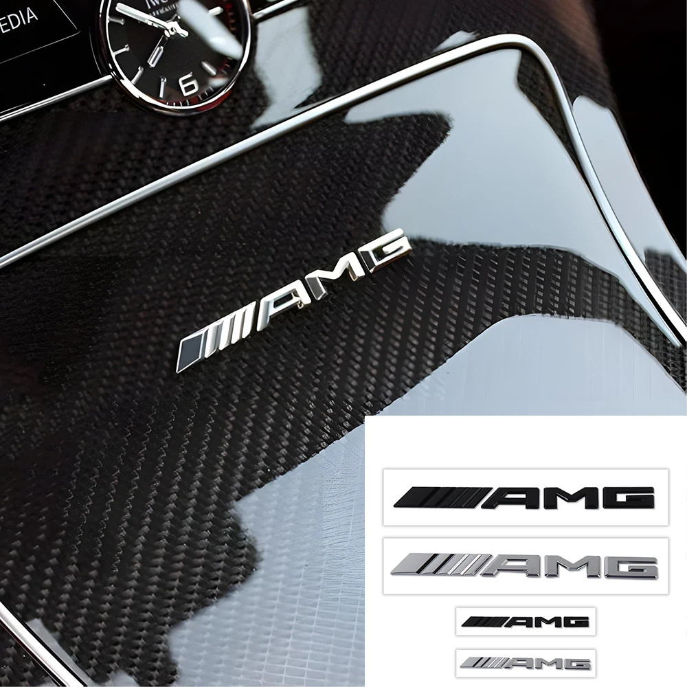 Auto 3D AMG adesivo para Mercedes Benz, emblema da carta traseira, W201, W203, W204, W213, W177, W212, W205, W124, W211, CLA, GT, SLK, GLA, W176