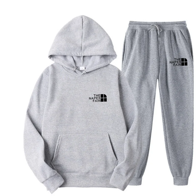 

Men's autumn and winter hooded shirt sports suit, sweater running suit, pattern printed, unisex, comfortable version