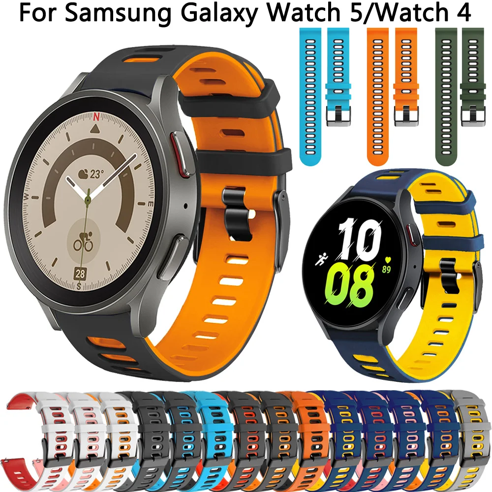 

Strap For Samsung Galaxy Watch 5 Pro 45mm 40mm 44mm Bands for Galaxy Watch 4 classic 42mm 46mm 20mm Silicone Bracelet Wristbands