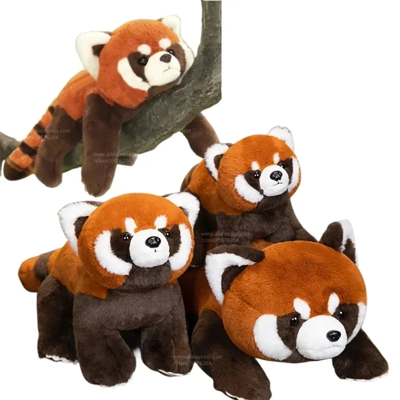 Lifelike Stuffed Animals Raccoon Plush Toy Cute Red Panda Plushie Toy Gift For Kids Girlfriend Birthday Boy Christmas Gift