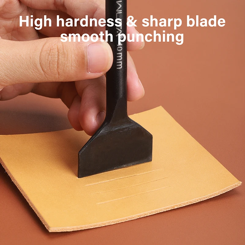 WUTA Basic Series 1pc Leather Slotted Punch Tools Skin Hole Punches Black Sharp Straight Slot Cutter DIY Wallet Bags Craft Tools